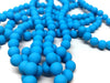 BD3000 - 40 Beads - 10mm Cerulean Blue Rubberized Glass Round Beads - 15.7" strand - Approx 40 beads per strand - Hole Size: 1.3mm