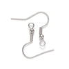E800 - 100 pcs. 304 Stainless Steel Silver Tone French Earring Hooks with Spring and Ball - 22mm - 3mm Ball - 21 Gauge (0.7mm Thick)