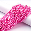 BD082 - 10mm Hot Pink Glass Pearl Imitation Round Beads - 16 inch strand - Approx 42 beads per strand - Hole Size: 1.5mm