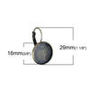 E347 - 10 pcs. Antique Bronze Earring Clips Settings Lever Back Bezels Cabochons - 16mm Glue Pad Setting - Smooth Edge