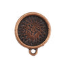 E447 - 10 pcs. Antique Copper Earring Posts Studs Settings Bezels Cabochons Tacks with Loop - 14mm Glue Pad Setting