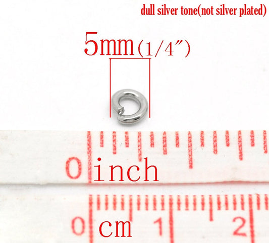 J310 - 500 pcs 304 Stainless Steel Open Jump Rings 5mm - 16 Gauge (1.2mm Thick)- High Quality! Tarnish Resistant!