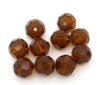 BD698 - 20 pcs. Brown Crystal Glass Faceted Rondelle Beads - 8mm - Hole Size: 1.3mm