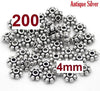 BD248 - 200 pcs Antique Silver Snowflake Daisy Spacer Beads- 4mm