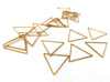P023 - 10 pcs Stainless Steel Golden Triangle Metal Dangle Charms Pendants - 23mm x 20mm - 0.91" - Great for Making Fringe Earrings and Dangles!