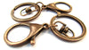 CL087A - 3 pcs. Antique Copper Tone Lobster Swivel Clasp and Key Ring - 69 x 30mm (2.72 inch) - Claw Clasps