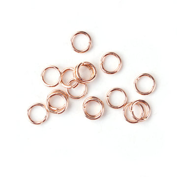 J253A - 100 pcs Rose Gold Plated Open Jump Rings 5mm - 21 Gauge (0.7mm Thick) - High Quality!