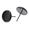 E534B - 30 pcs. Black Earring Posts Studs Settings Bezels Cabochons Tacks- 10mm Glue Pad Setting
