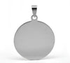 P579 - 5 pcs. Silver Tone Circle Round Stamping Pendant Tags - 34mm (1.34 inch) - LARGE - Made of  Copper