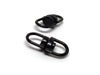 BA028 - 20 pcs. Black Plated Oval Swivel Connectors Clasps for Key Rings Key Chains - 19mm x 9mm