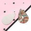 P647 - 10 pcs Silver Tone Multicolor Teardrop Metal Enamel Dangle Charms Pendants - 28mm x 18mm - 1.1" - Flower - For Earrings, Dangles