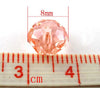 BD404 - 70 pcs. Salmon Pink Crystal Quartz Faceted Rondelle Beads - 8mm