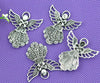 P738 - LARGE - 10 pcs. Antique Silver Angel Charms Pendants - 42mm X 39mm (1.65 inch)
