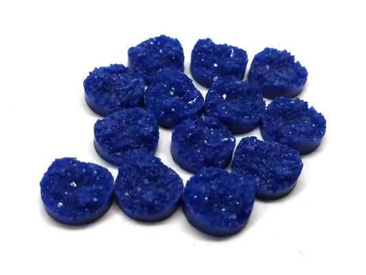CA192 - 10 pcs Druzy Resin Embellishment Cabochons Royal Denim Blue - 12mm (1/2 in)