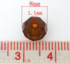 BD698 - 20 pcs. Brown Crystal Glass Faceted Rondelle Beads - 8mm - Hole Size: 1.3mm