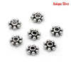BD248 - 200 pcs Antique Silver Snowflake Daisy Spacer Beads- 4mm