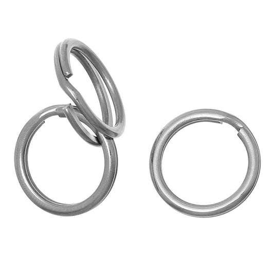 J018 - 10 pcs. 304 Stainless Steel Split Rings Key Rings - 20mm (0.79 inch) - Hypoallergenic! Tarnish Resistant! - 2.5mm Thick