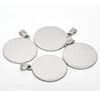 P579 - 5 pcs. Silver Tone Circle Round Stamping Pendant Tags - 34mm (1.34 inch) - LARGE - Made of  Copper