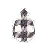 P1090 - 10 pcs Black and White Faux Leather Dangle Pendants - Teardrop - Gingham Pattern - 56mm (2.2") - Great for Earrings or Dangles! Double-Sided