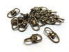BA045 - 20 pcs. Antique Bronze Oval Swivel Connectors Clasps for Key Rings Key Chains - 19mm x 9mm