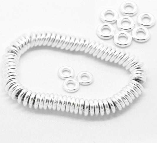J150A - 20 pcs Silver Plated Soldered Closed Jump Rings - 8mm - 12 Gauge (2mm Thick) - Hole Size: 4mm