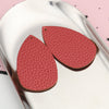 P1030 - 10 pcs. Red Faux Leather Dangle Charms Pendants - Plump Teardrop - 58mm (2.3") - Great for Light Earrings! Double-Sided