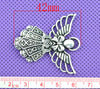 P738 - LARGE - 10 pcs. Antique Silver Angel Charms Pendants - 42mm X 39mm (1.65 inch)