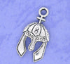 P703A - 5 pcs. Antique Silver Medieval Helmet Hat Charms Pendants - 25mm x 13mm