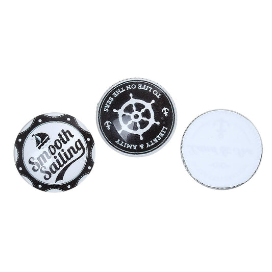 CA514 - 30 pcs Circle Sailing Assortment Glass Round Dome Seals Tiles Cabochons - 20mm (3/4")