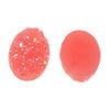 CA017 - 5 pcs Druzy Resin Embellishment Oval Cabochons Salmon Pink - 18x13mm - 18mm x 13mm