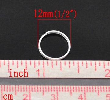 J100A - 300 pcs Double Rings - Silver Plated Split Jump Rings - 12mm - 21 Gauge