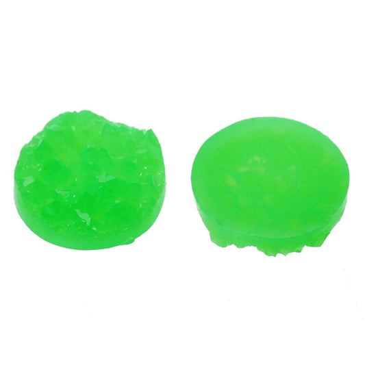 10 pcs Druzy Resin Embellishment Cabochons Mint Green Neon - 12mm (1/2 in)