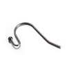 E376 - 200 pcs Gunmetal Earring Wire Hooks with Ball - 19x13mm - 19mm x 13mm - 20 Gauge Wire (0.8mm Thick)