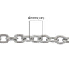 N166 - 2M (6.56ft) - 304 Stainless Steel Silver Tone Cable Chain - 4mm x 3mm Soldered Links - 0.8mm (20 Gauge) - Hypoallergenic! Tarnish Resistant
