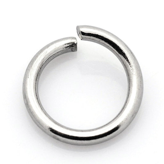 J205A - 100 pcs 304 Stainless Steel Open Jump Rings 4mm - 21 Gauge (0.7mm Thick) - Silver Tone - High Quality! Hypoallergenic! Tarnish Resistant!