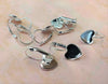 E323 - 10 pcs. Silver Plated Earring Clips Settings Lever Back Bezels Cabochons - 12mm Glue Pad Setting - Heart Shape Bezels