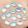 CA958 - 10 pcs Resin Embellishment Cabochons - Clear Multicolor Iridescent - 14x10mm - Oval - 14mm x 10mm - Bubble Style