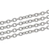 N166 - 2M (6.56ft) - 304 Stainless Steel Silver Tone Cable Chain - 4mm x 3mm Soldered Links - 0.8mm (20 Gauge) - Hypoallergenic! Tarnish Resistant