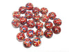 CA253 - 10 pcs Druzy Resin Embellishment Cabochons - 12mm - Glitter Style - Blue, Red and Gold - Multi-color