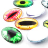 CA289 - 5 pcs Oval Dragon Cat Eyes Glass Dome Seals Tiles Cabochons - 40mm x 30mm - Assortment
