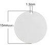 P2084 - 50 pcs. Silver Plated Circle Round Stamping Tags - 15mm - Thin