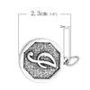 P098 - 4 pcs. Antique Silver LARGE Letter "I" Alphabet Letter Charm Pendant - 23mm x 20mm - Stamped Design
