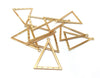 P013 - 10 pcs Gold Plated Triangle Metal Dangle Charms Pendants - 38mm x 30mm - 1.5" - Great for Making Fringe Earrings and Dangles! 5 Hole Design
