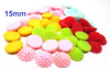 CA1008 - 100 pcs Assortment of Resin Dahlia Embellishment Cabochons Flowers - 15mm - Mix of Colors!