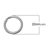 J018 - 10 pcs. 304 Stainless Steel Split Rings Key Rings - 20mm (0.79 inch) - Hypoallergenic! Tarnish Resistant! - 2.5mm Thick