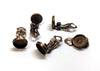 CA716 - 10 pcs. Antique Bronze Earring Clips Settings Hinged Bezels Cabochons - 8mm Glue Pad Setting