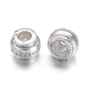 BD686 - 50 pcs. Antique Silver Metal Tibetan Round Pot Barrel Spacer Beads- 9mm x 7mm - Hole Size: 4mm