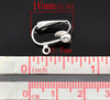 E791 - 20 pcs. Silver Plated Earring Clips Settings Lever Back with Loop - 16mm x 13mm - Great for Non-pierced Unpierced Ears