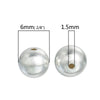 BD354 - 10 pcs 925 Sterling Silver Smooth Ball Spacer Beads - 6mm - Platinum Plated