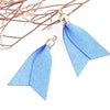 P453 - 10 pcs. Blue Faux Leather Tassel Dangle Charms Pendants - Golden - 5.2cm (2.05") x 3.3cm (1.3") - Great for Light Earrings &amp; Dangles!